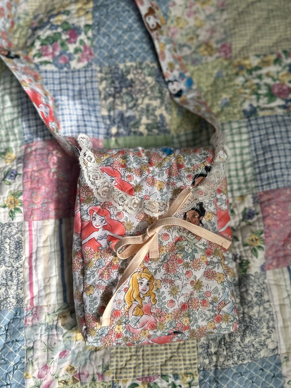 Handmade quilted toddler bag